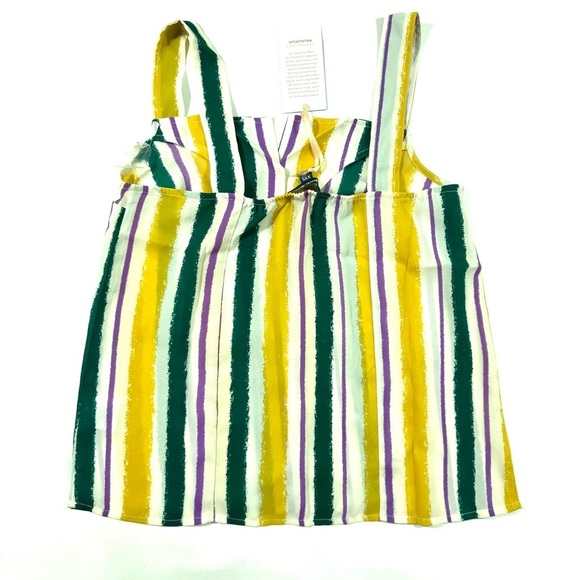 New ModCloth One Affogato Button Up Tank Top Multi Stripe - Picture 3 of 7